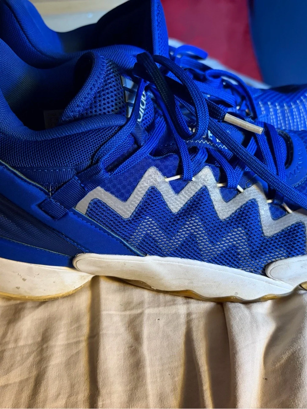 adidas Men's Royal Blue Athletic Running Shoes with Yellow Accents